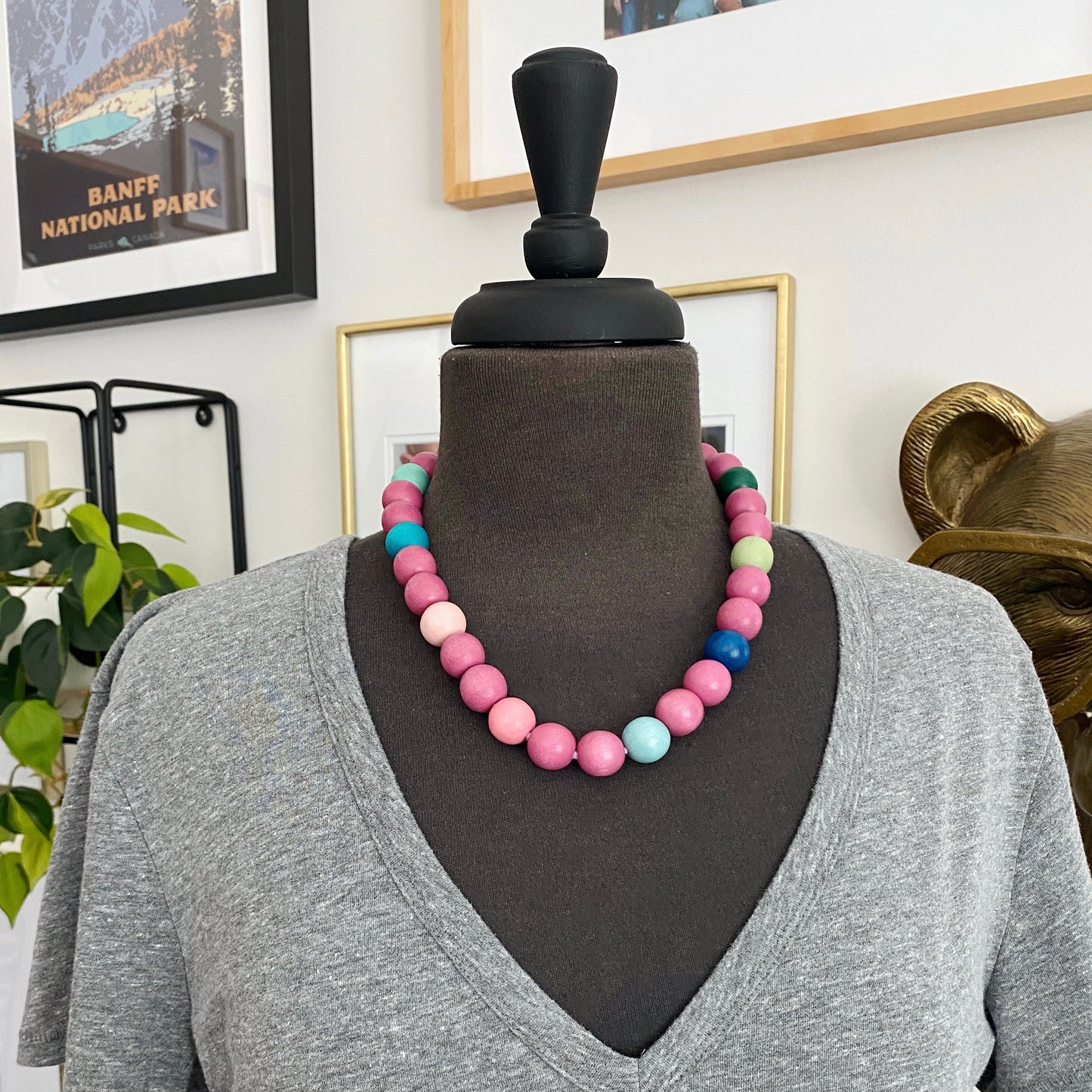 sage chunky single necklace