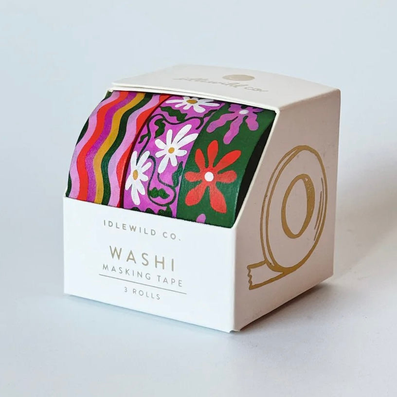 wavy daisy washi tape