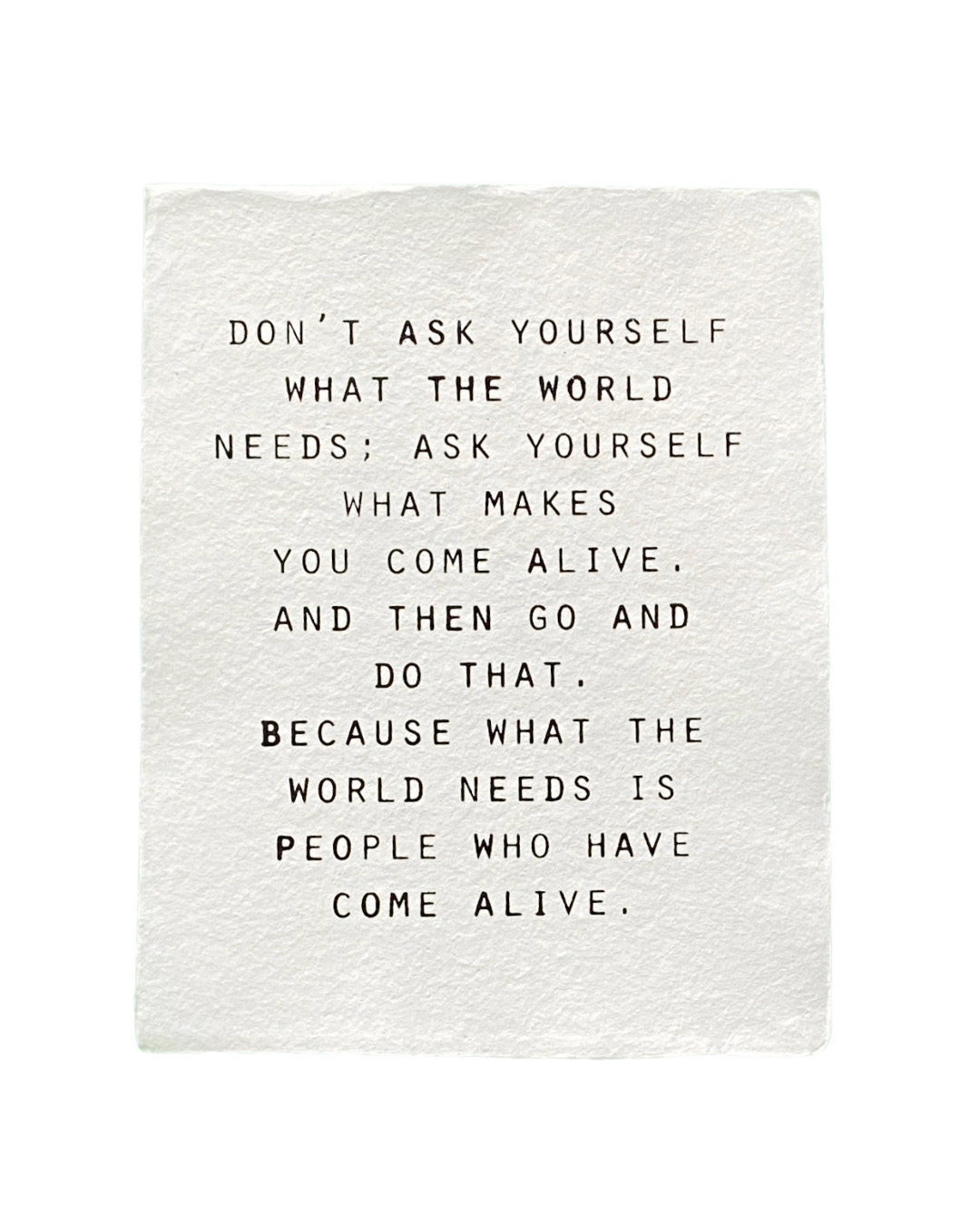 'don't ask yourself' handmade paper print