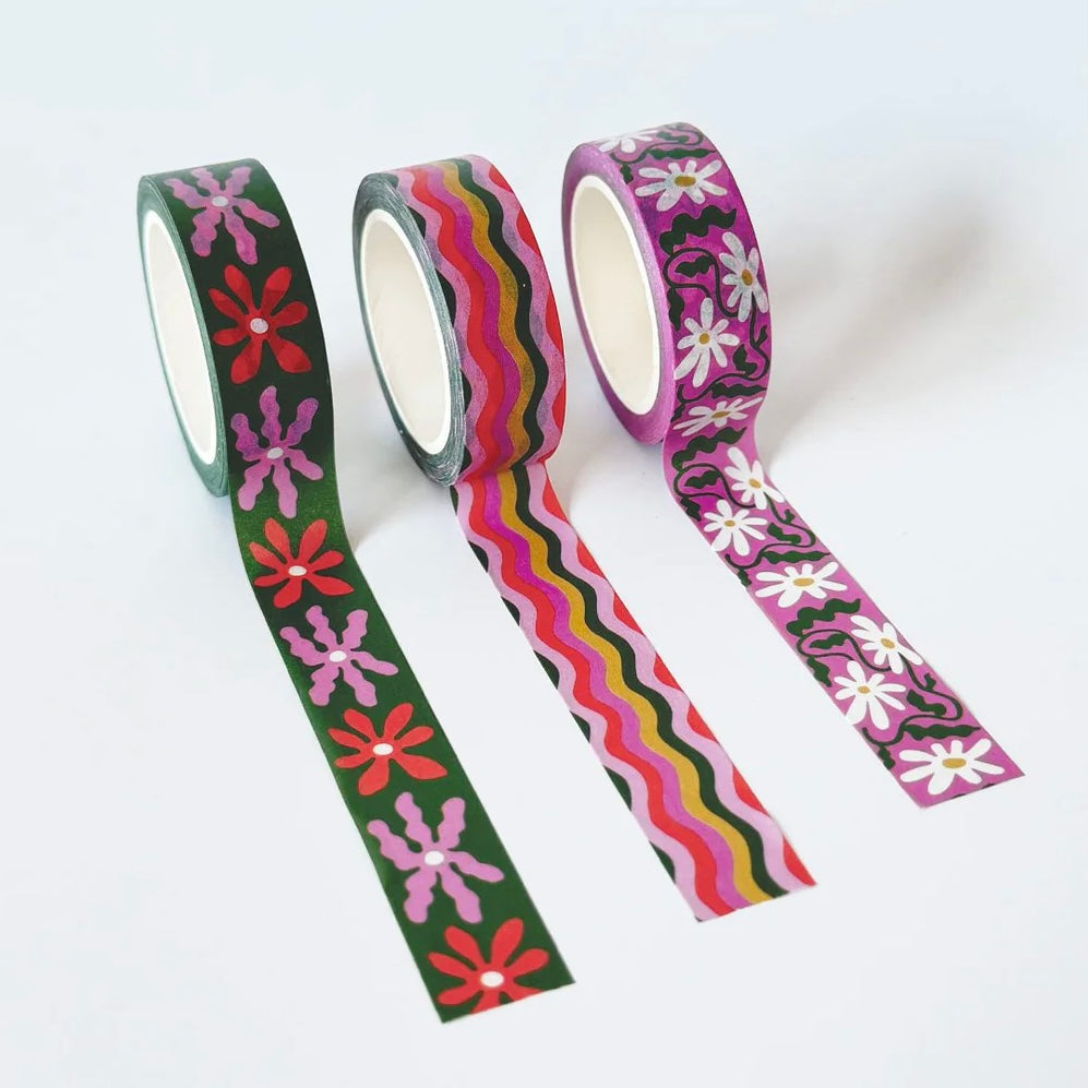 wavy daisy washi tape