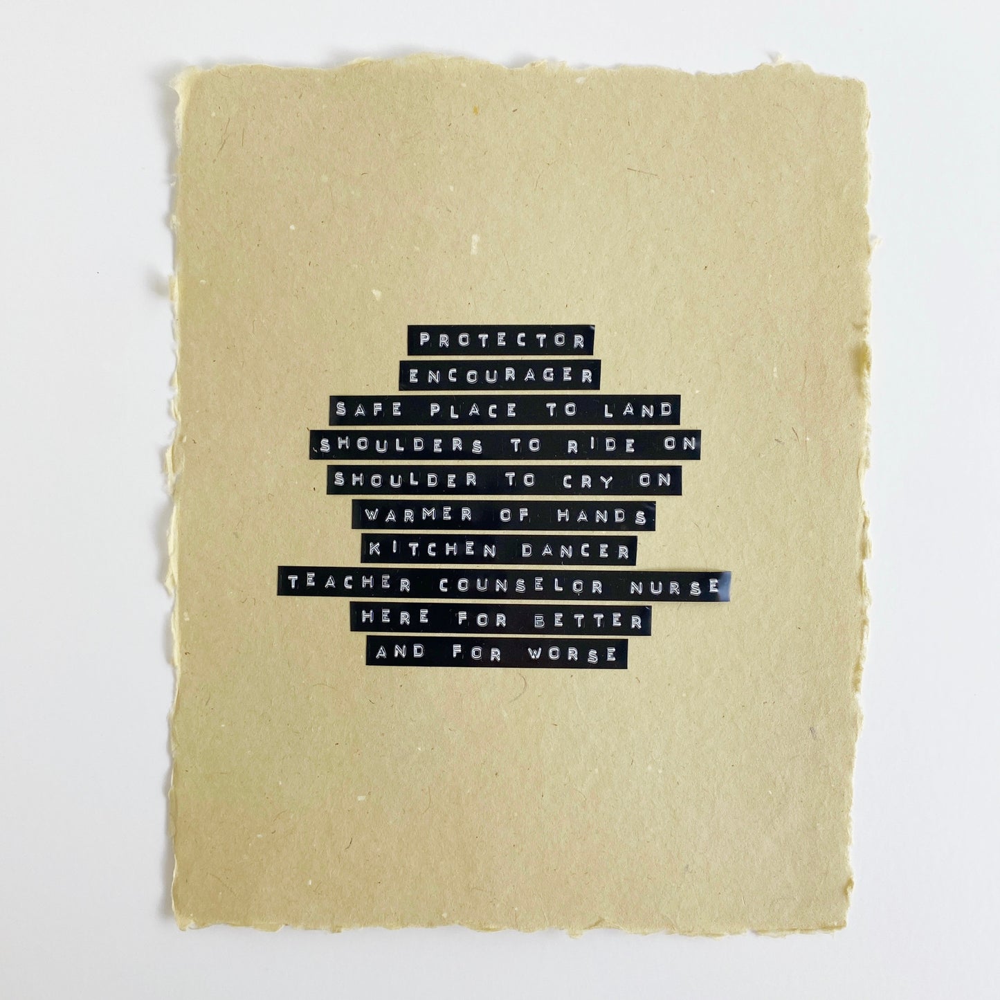 ‘mother' handmade paper print