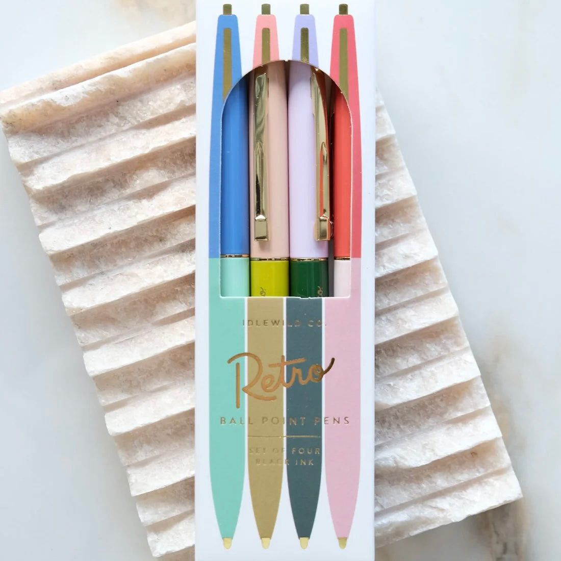 retro pen set | rainbow