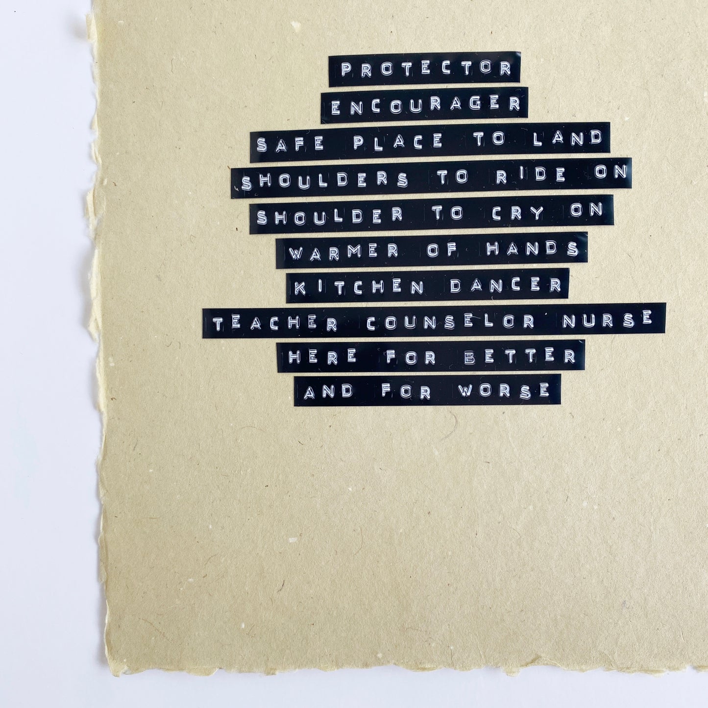 ‘mother' handmade paper print