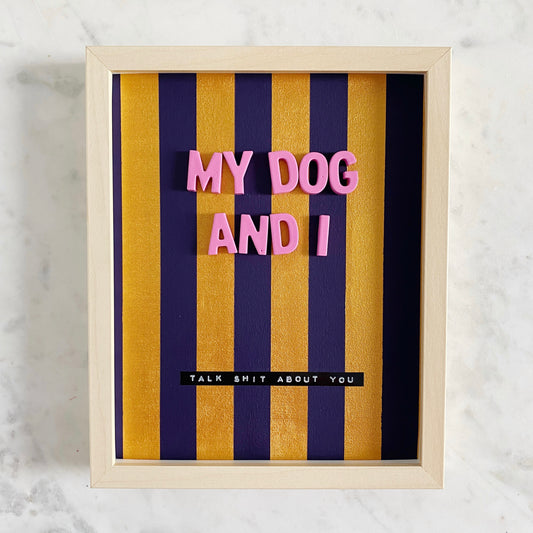 my dog and I 3D collage wall art