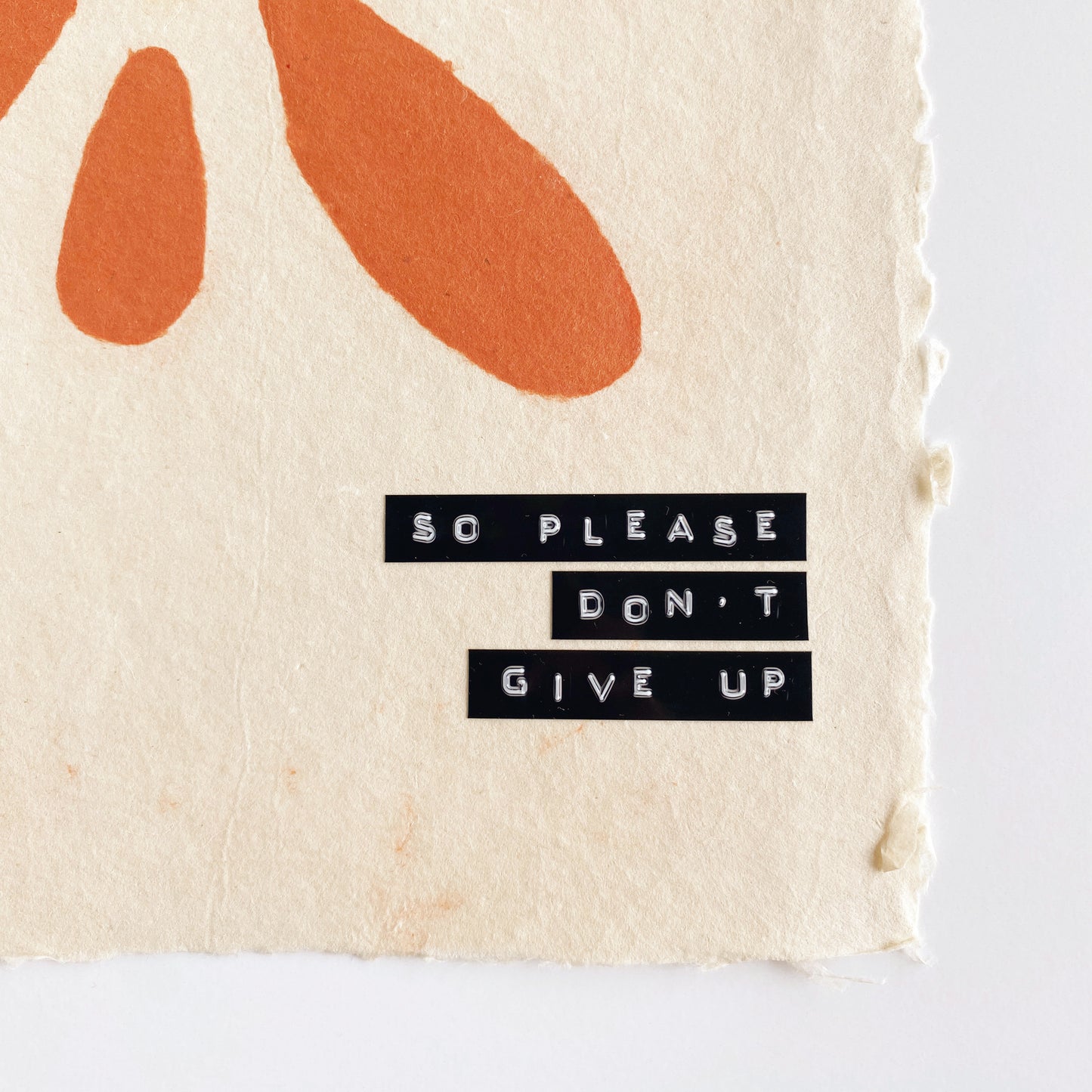 ‘good things take time' handmade paper print