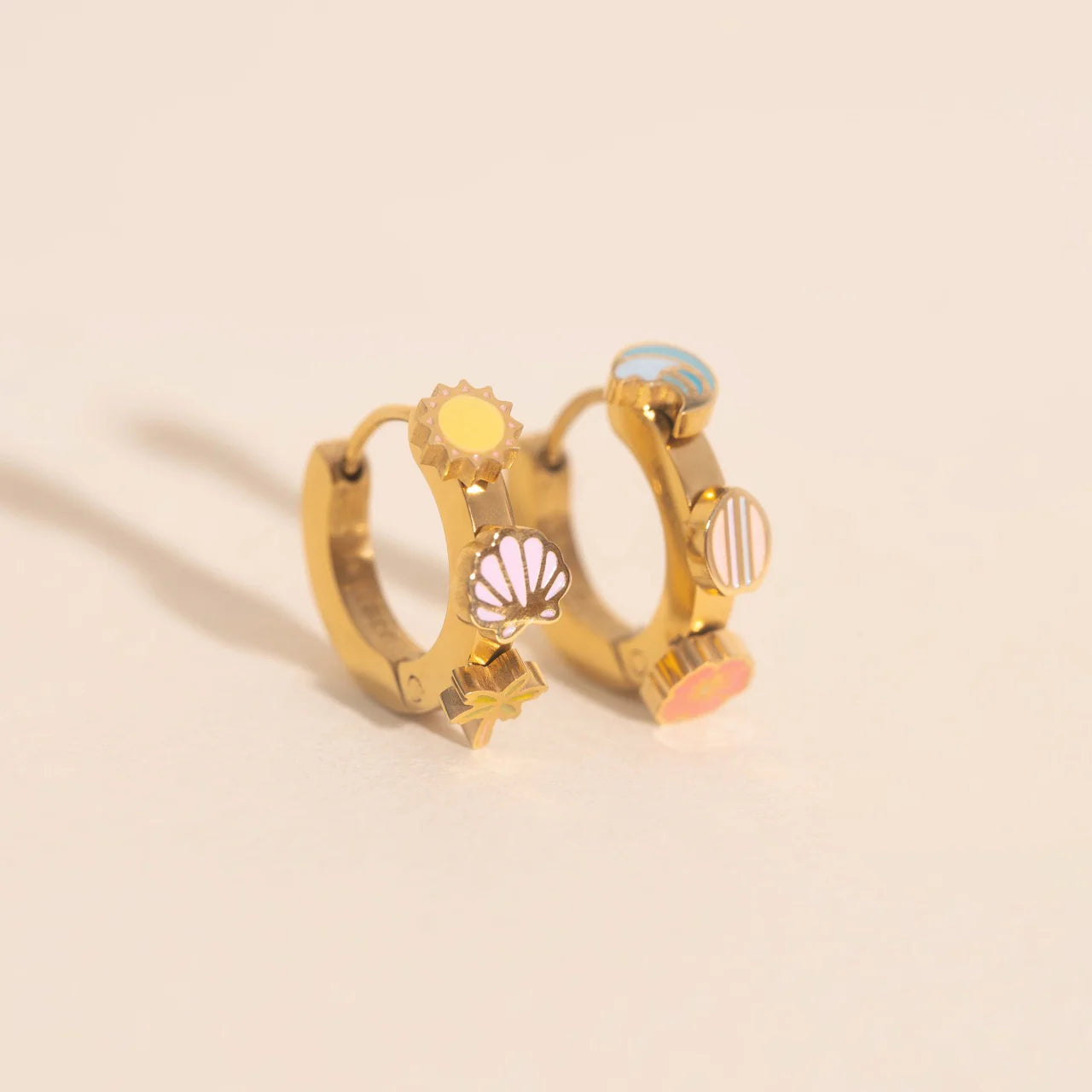 beach 3D hoop earrings | silver