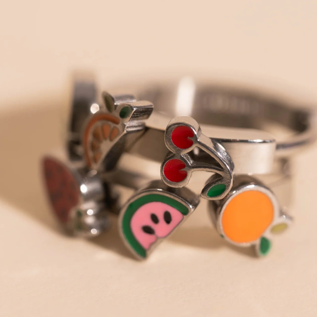 fruit loop 3D hoop earrings | silver