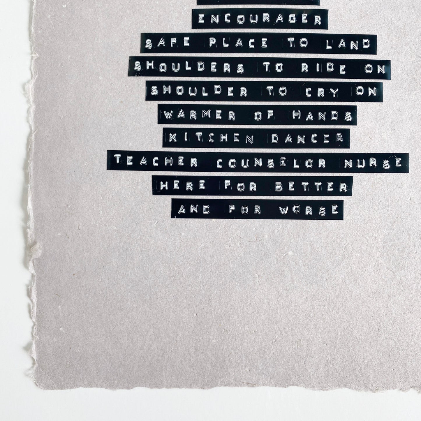 ‘mother' handmade paper print