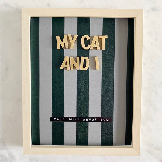 my cat and I 3D collage wall art