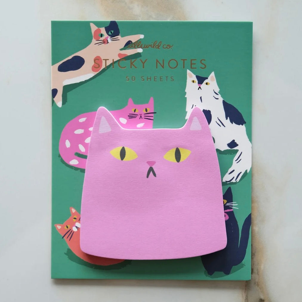 sticky note pad | pink cat