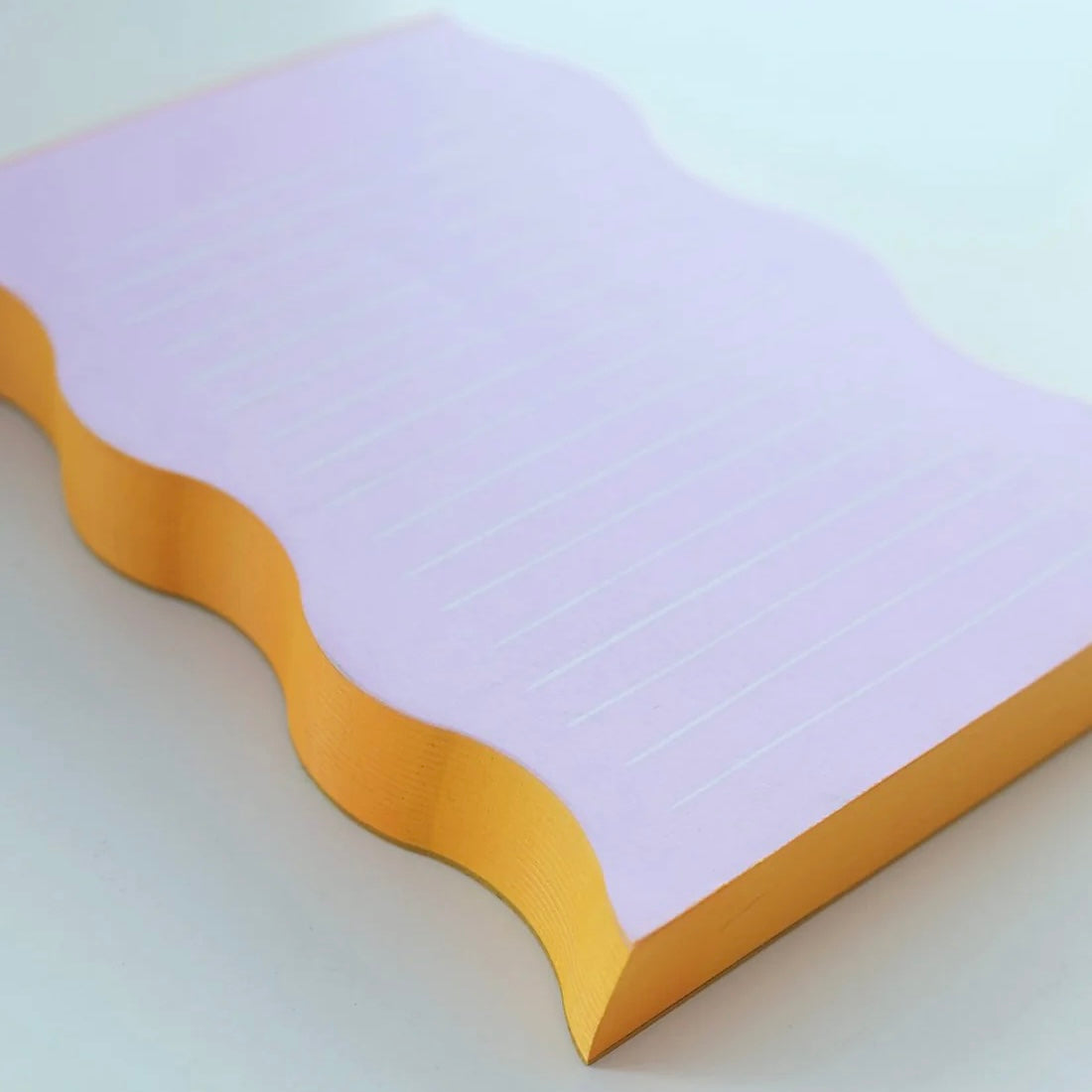 wavy shaped note pad | lilac + tangerine