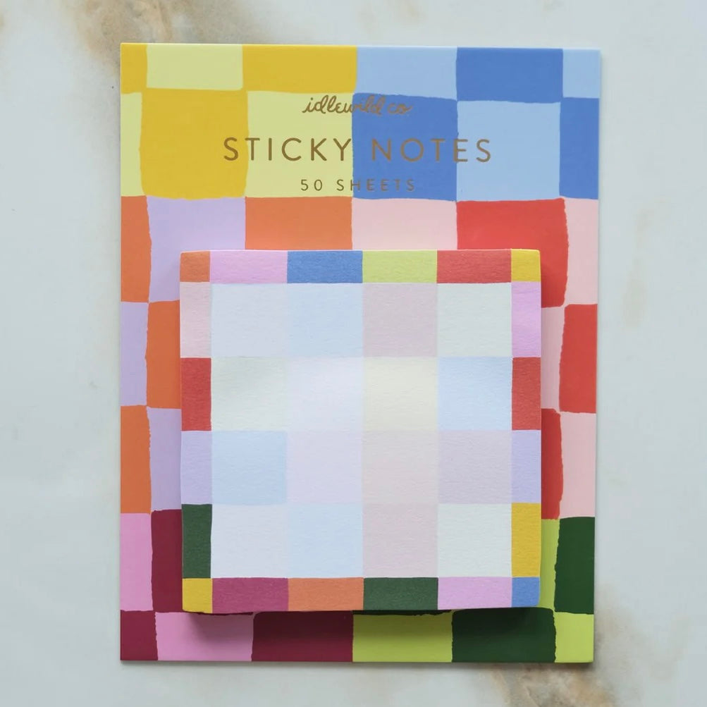 sticky note pad | rainbow check
