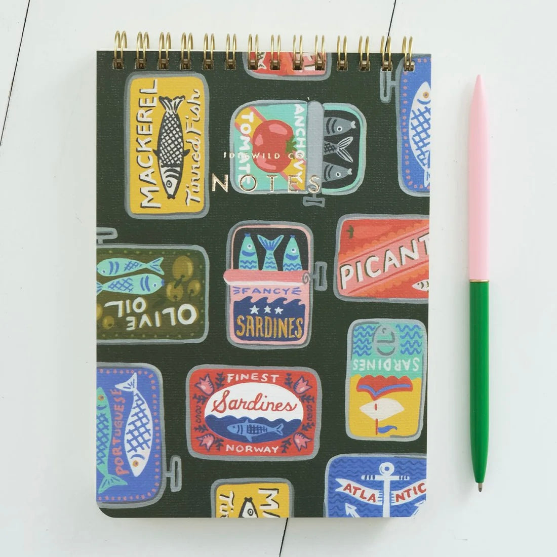 spiral jotter | tinned fish