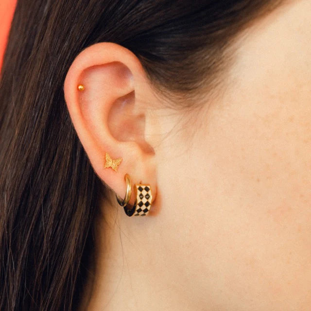 argyle chunky hoop earrings | gold