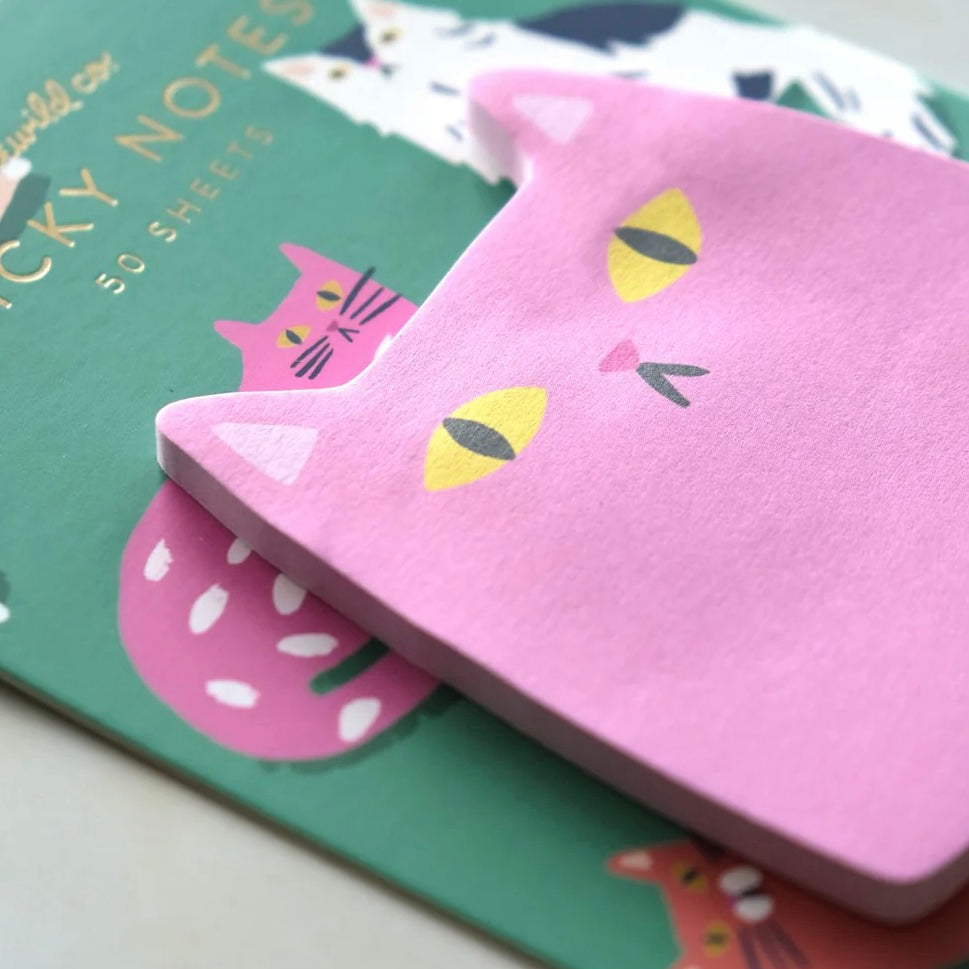 sticky note pad | pink cat