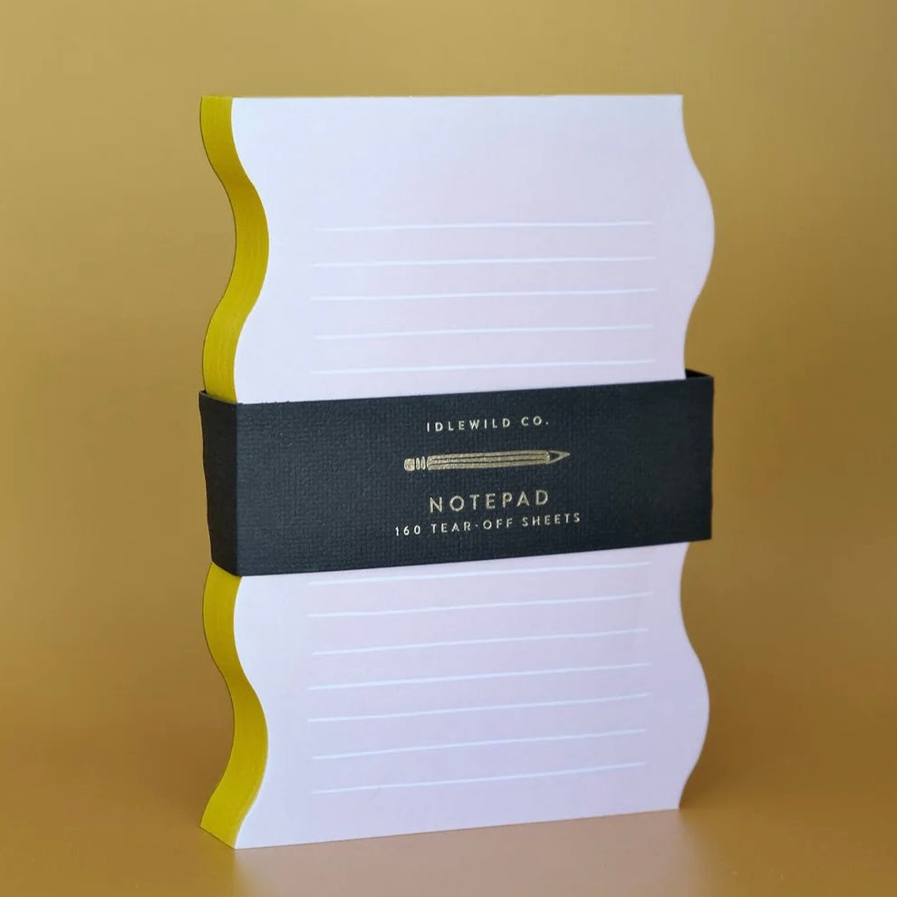 wavy shaped note pad | pink + yellow