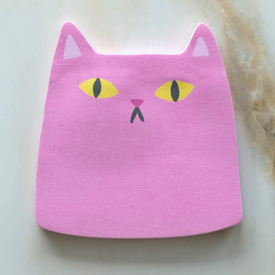 sticky note pad | pink cat