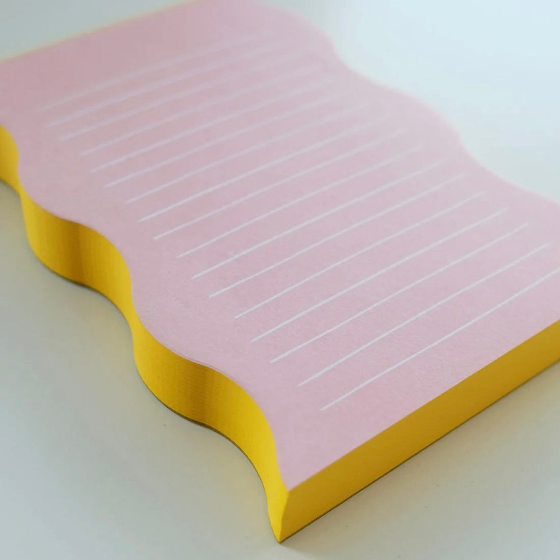 wavy shaped note pad | pink + yellow