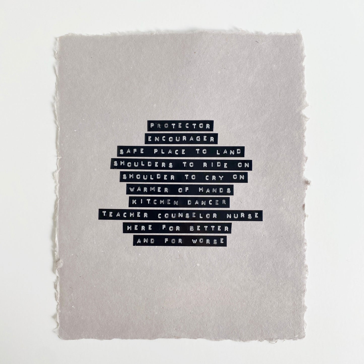 ‘mother' handmade paper print