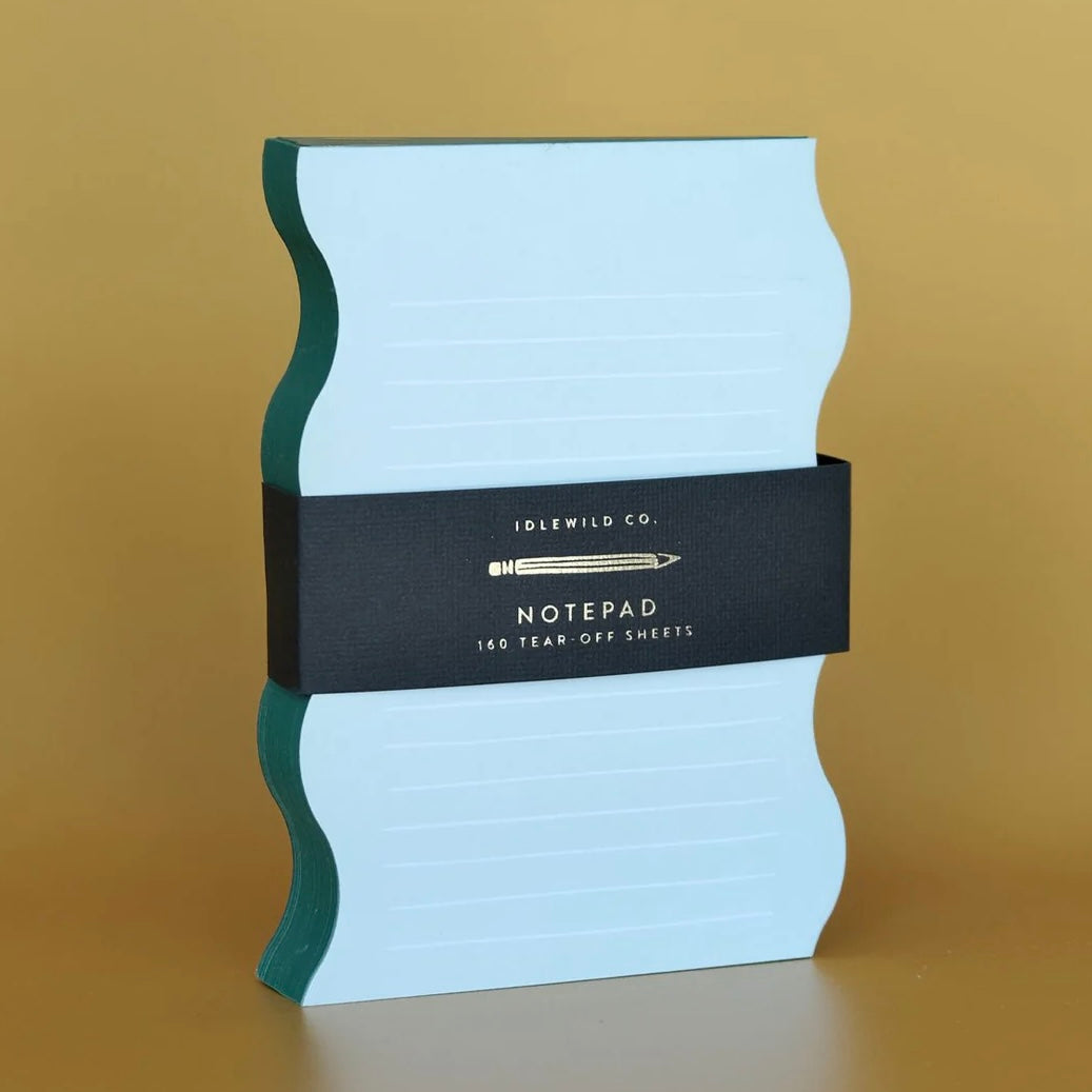 wavy shaped note pad | mint + evergreen