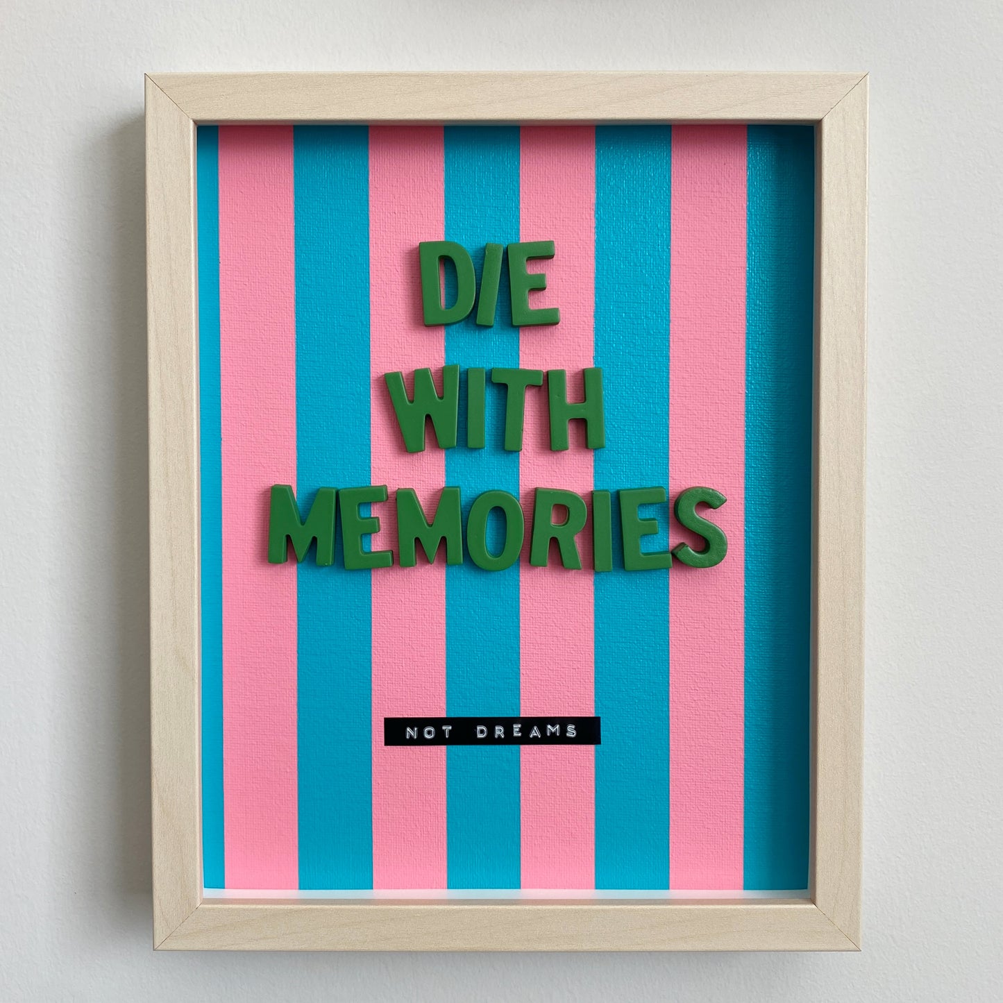die with memories 3D collage wall art