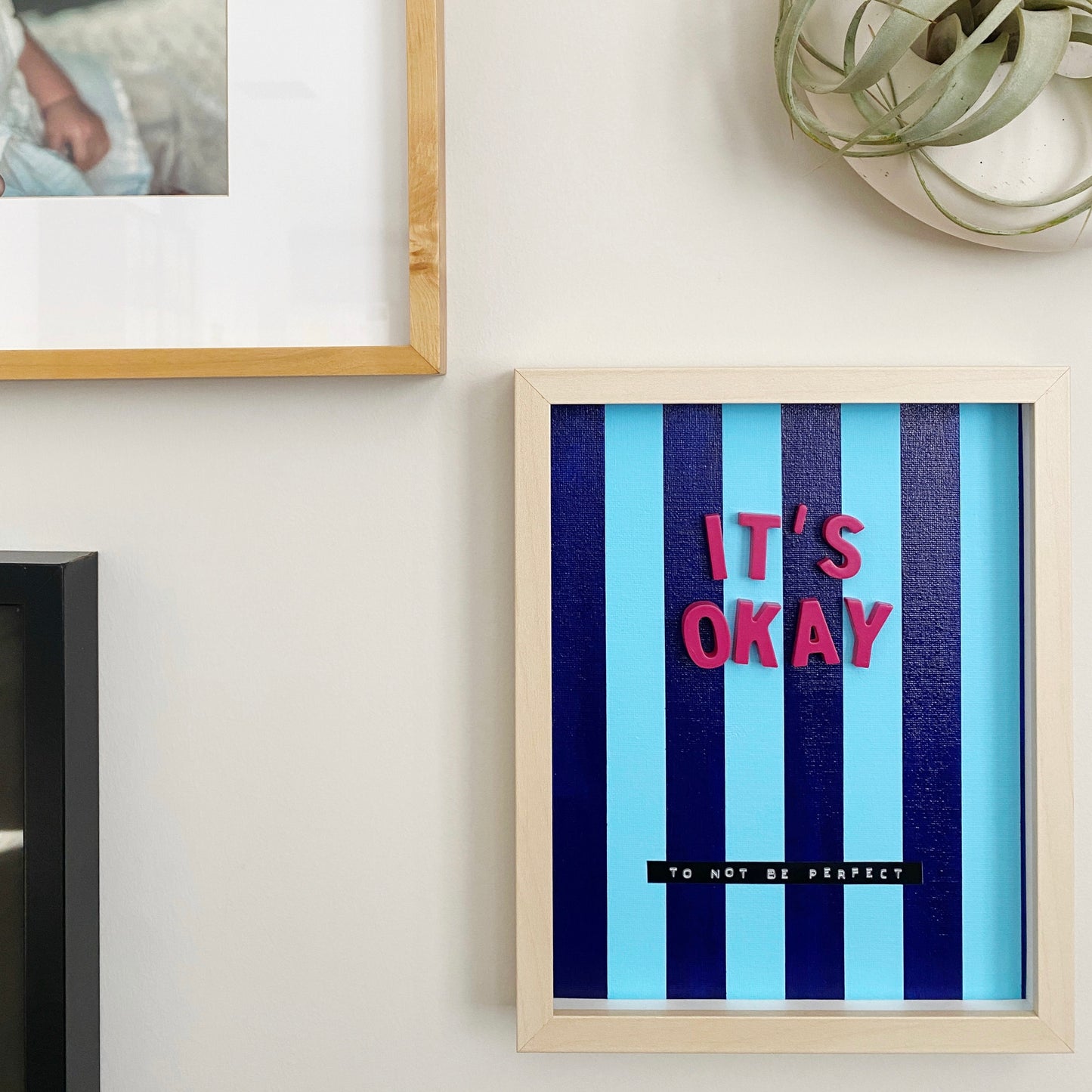 it's okay 3D collage wall art