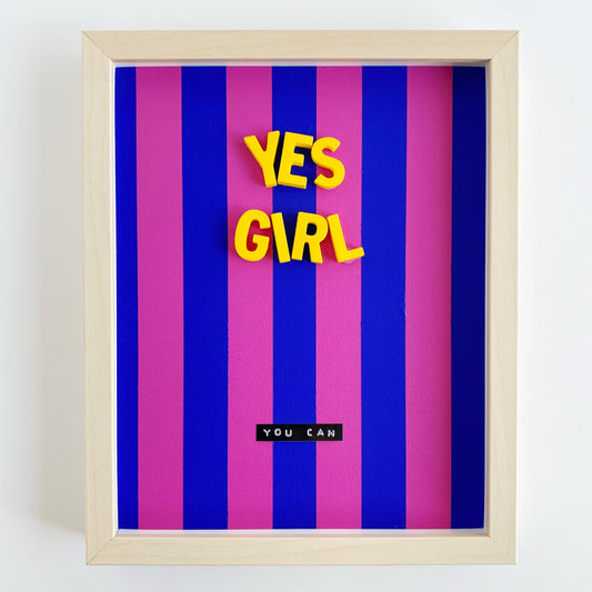 yes girl 3D collage wall art