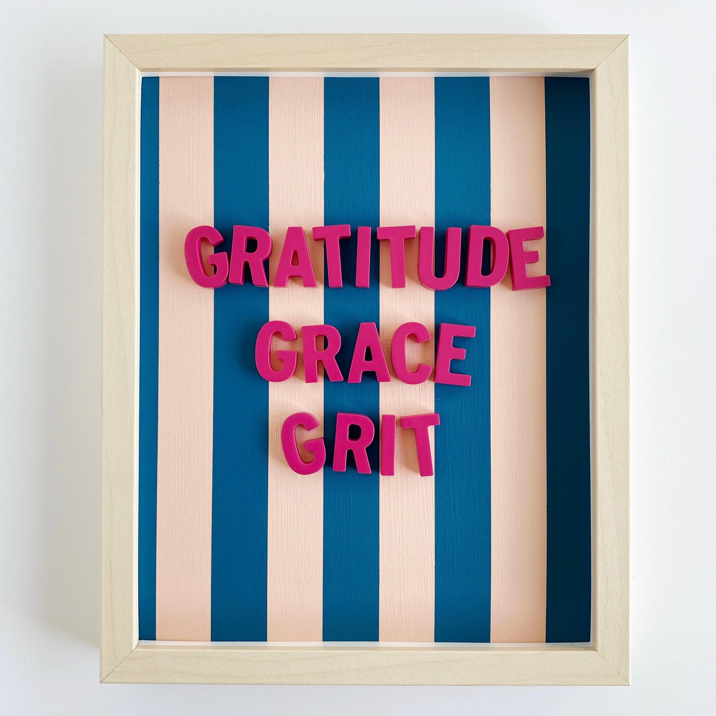 gratitude grace and grit 3D collage wall art
