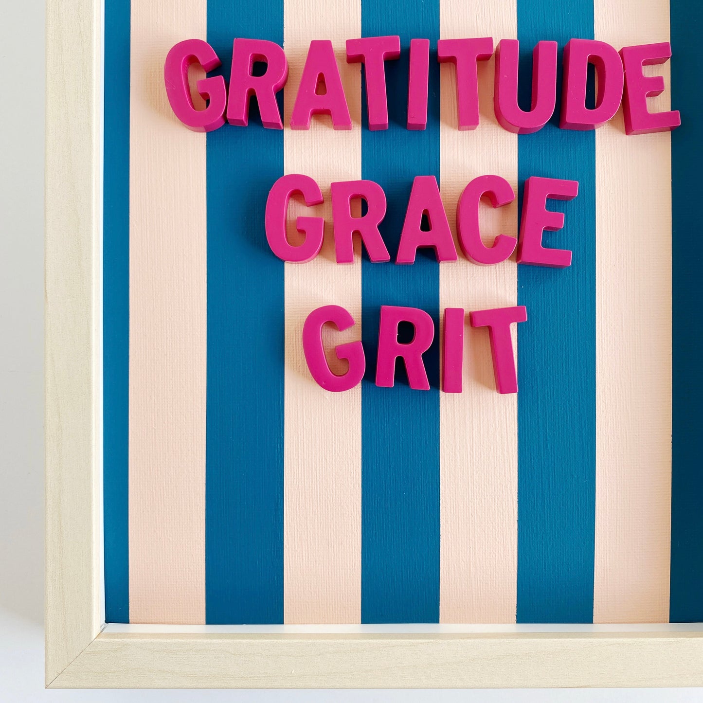 gratitude grace and grit 3D collage wall art