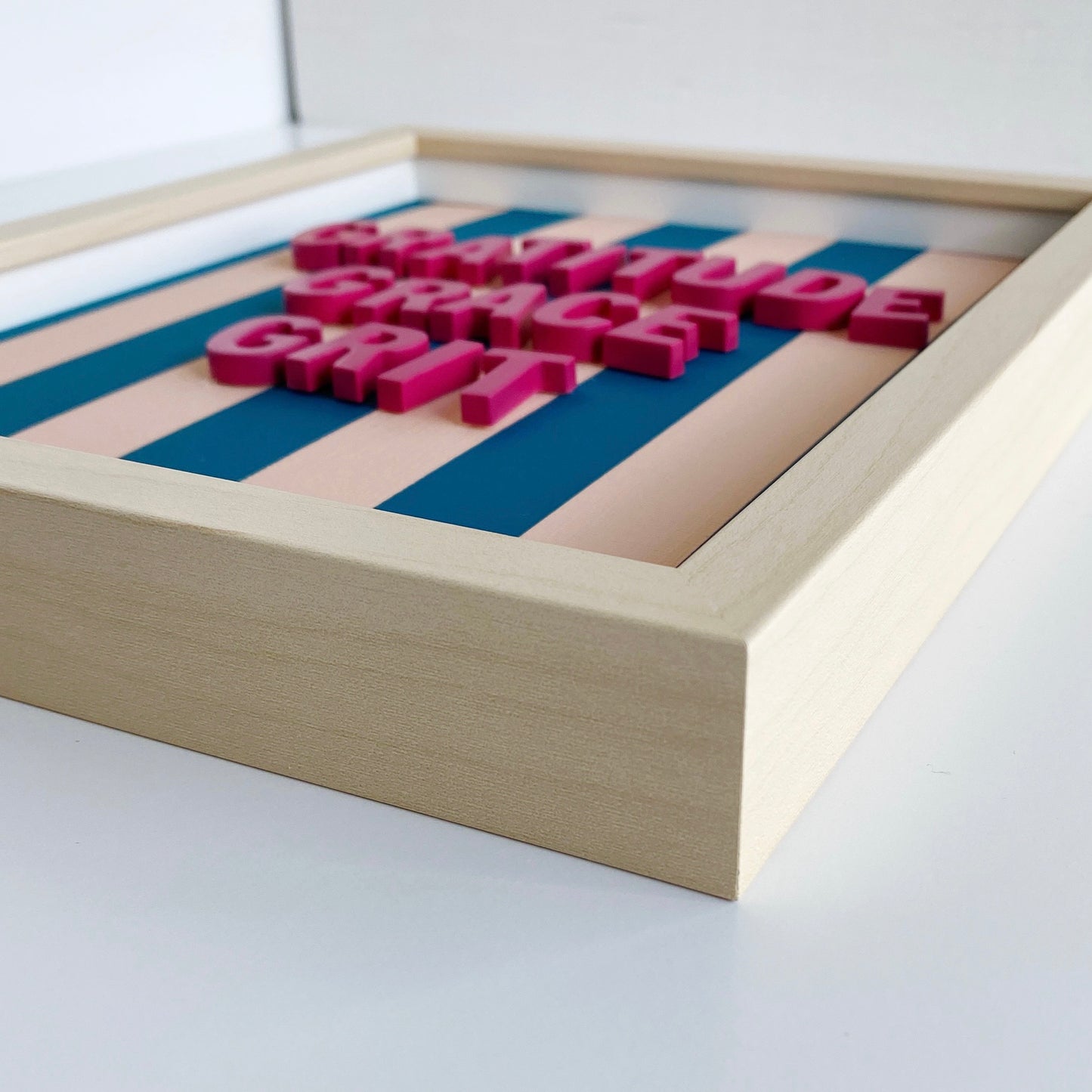 gratitude grace and grit 3D collage wall art