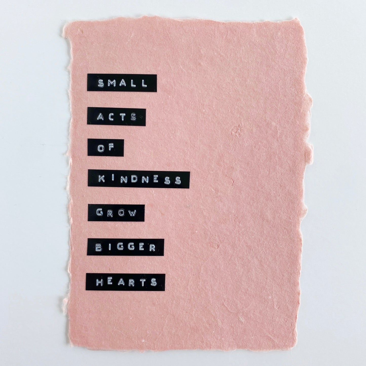 'small acts of kindness' handmade paper print