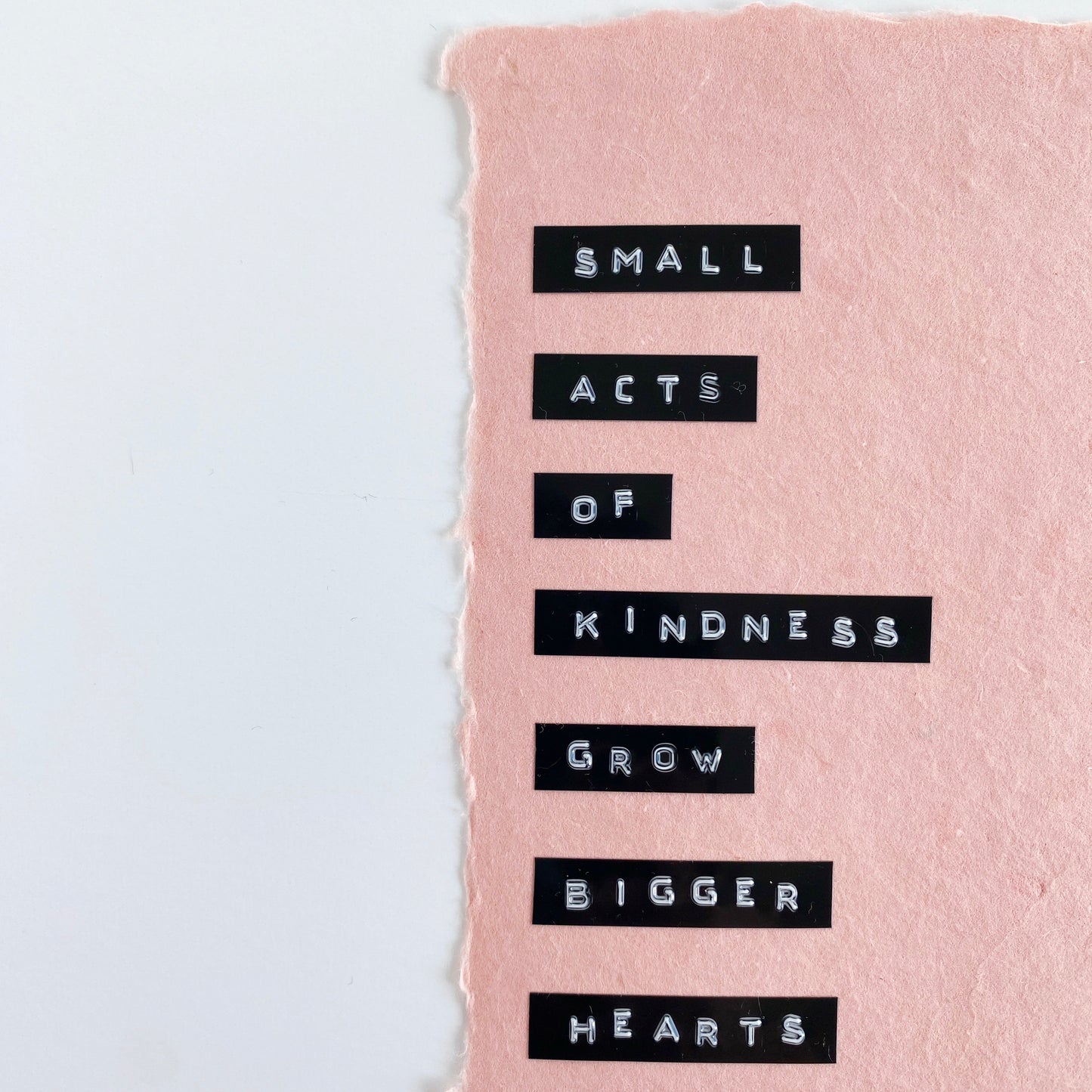 'small acts of kindness' handmade paper print