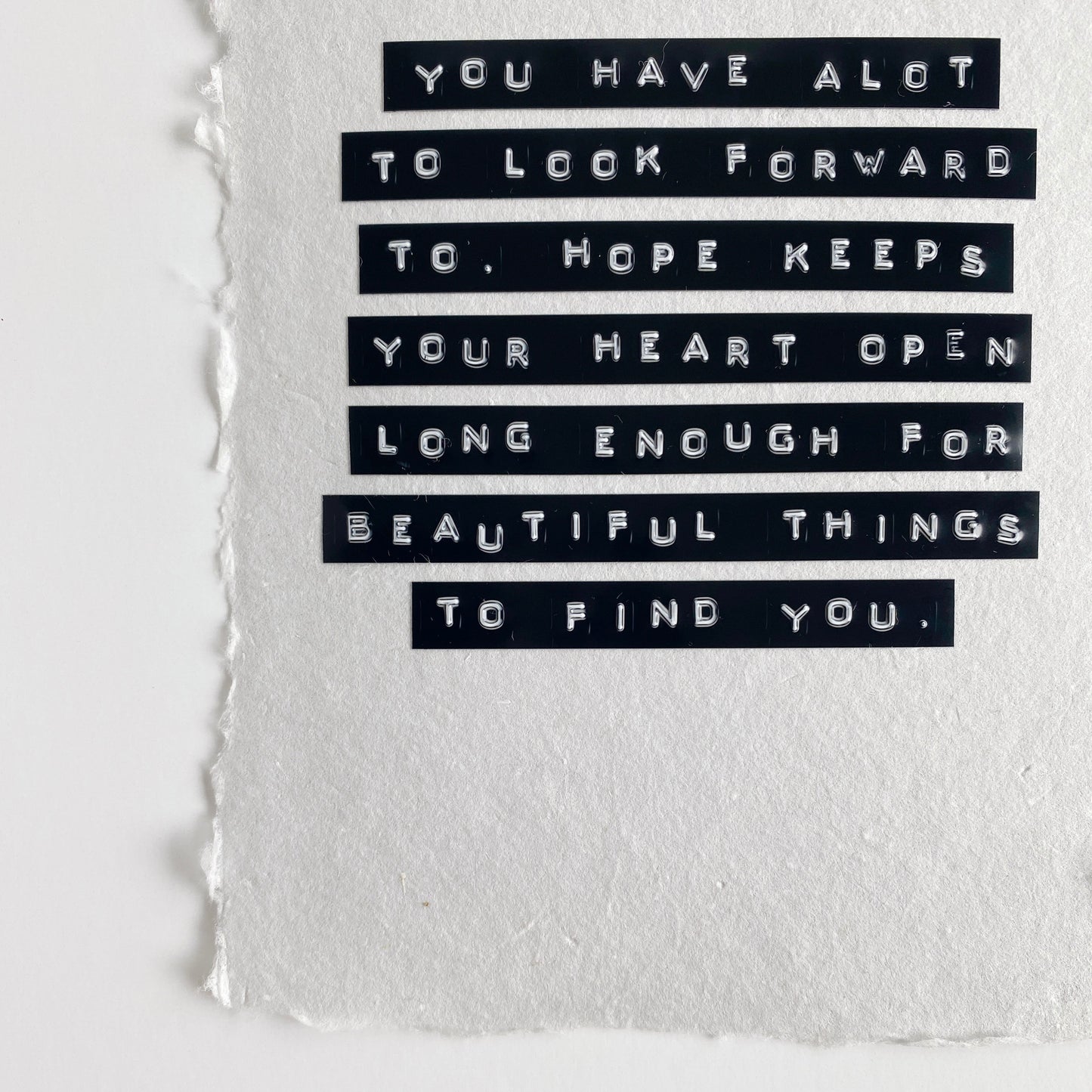 'you have alot to look forward to' handmade paper print