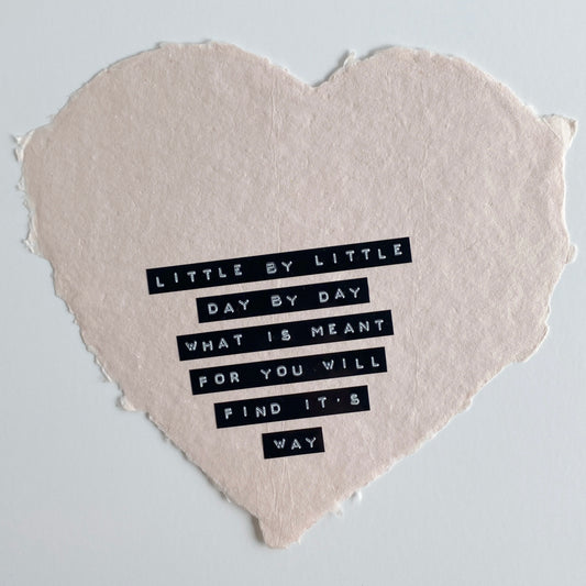 ‘little by little' handmade paper print