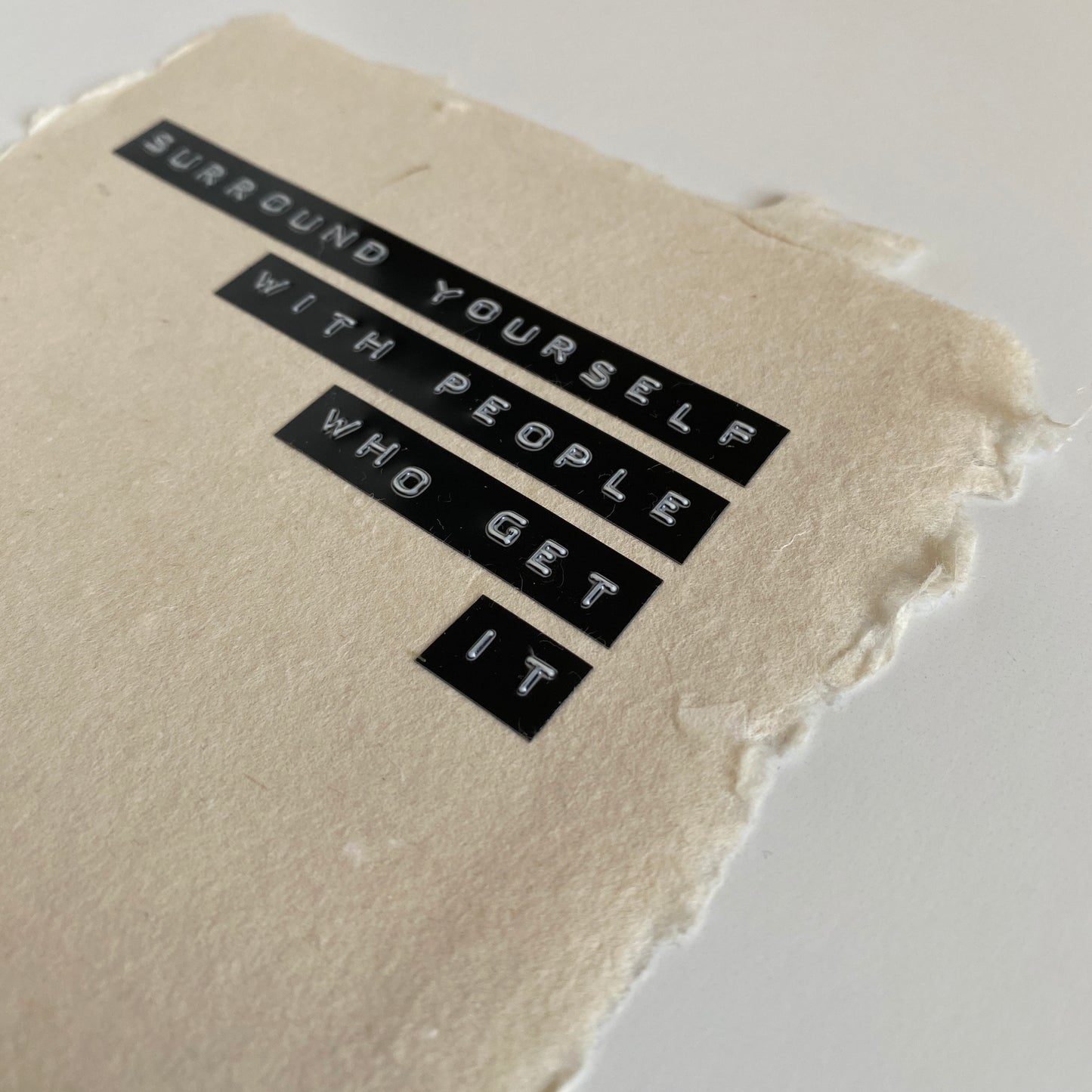‘surround yourself' handmade paper print