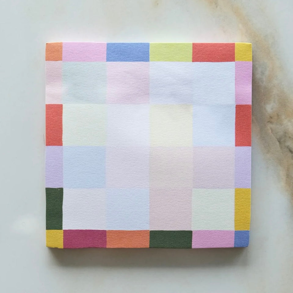 sticky note pad | rainbow check