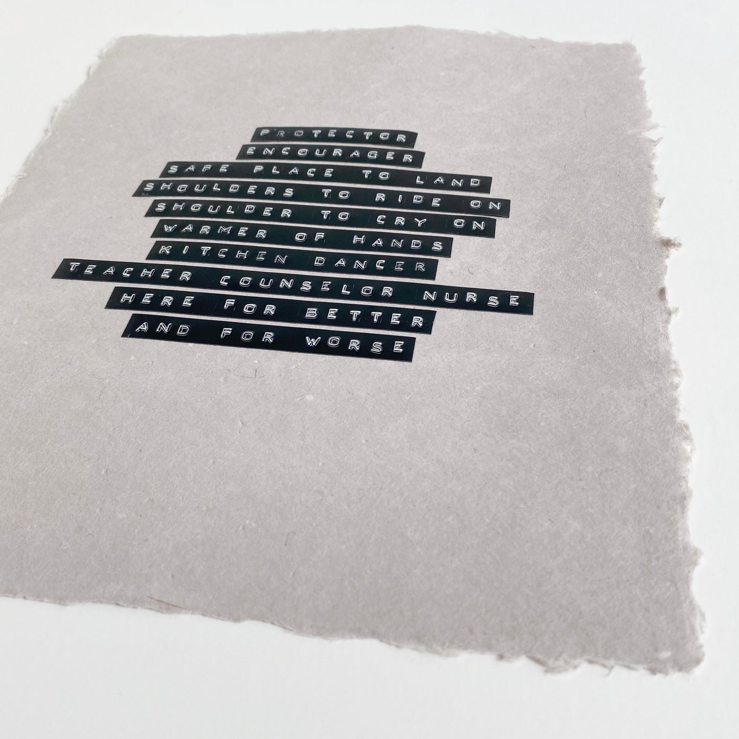 ‘mother' handmade paper print