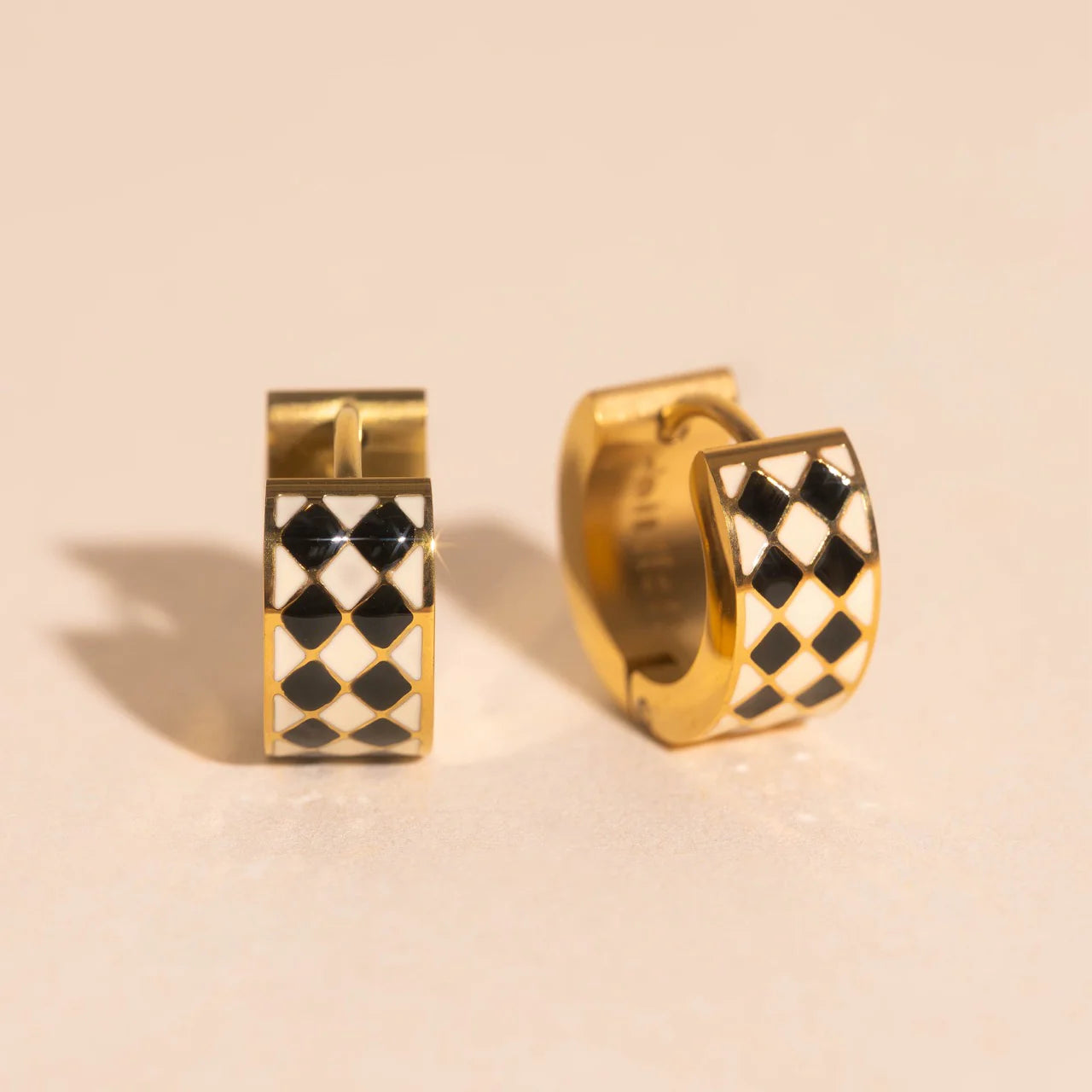 argyle chunky hoop earrings | gold
