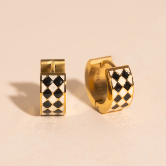 argyle chunky hoop earrings | gold