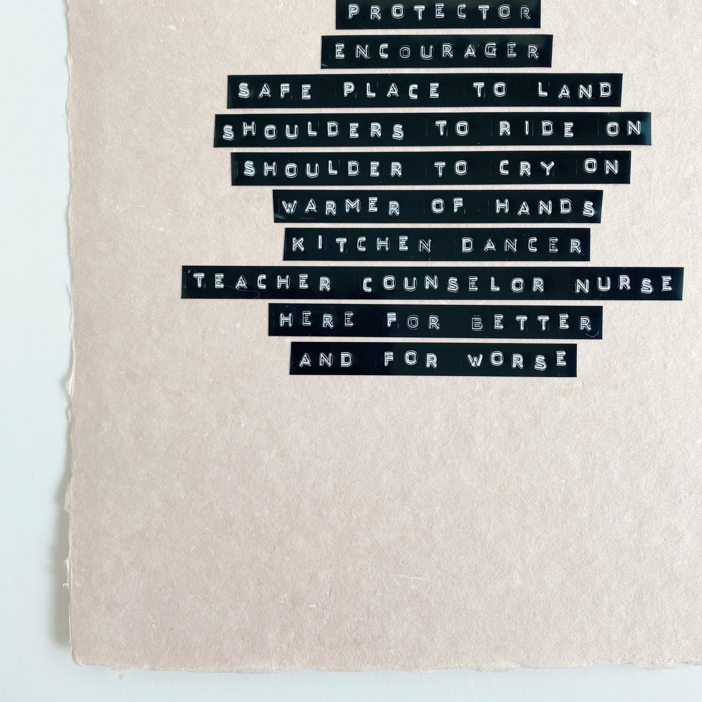 ‘mother' handmade paper print