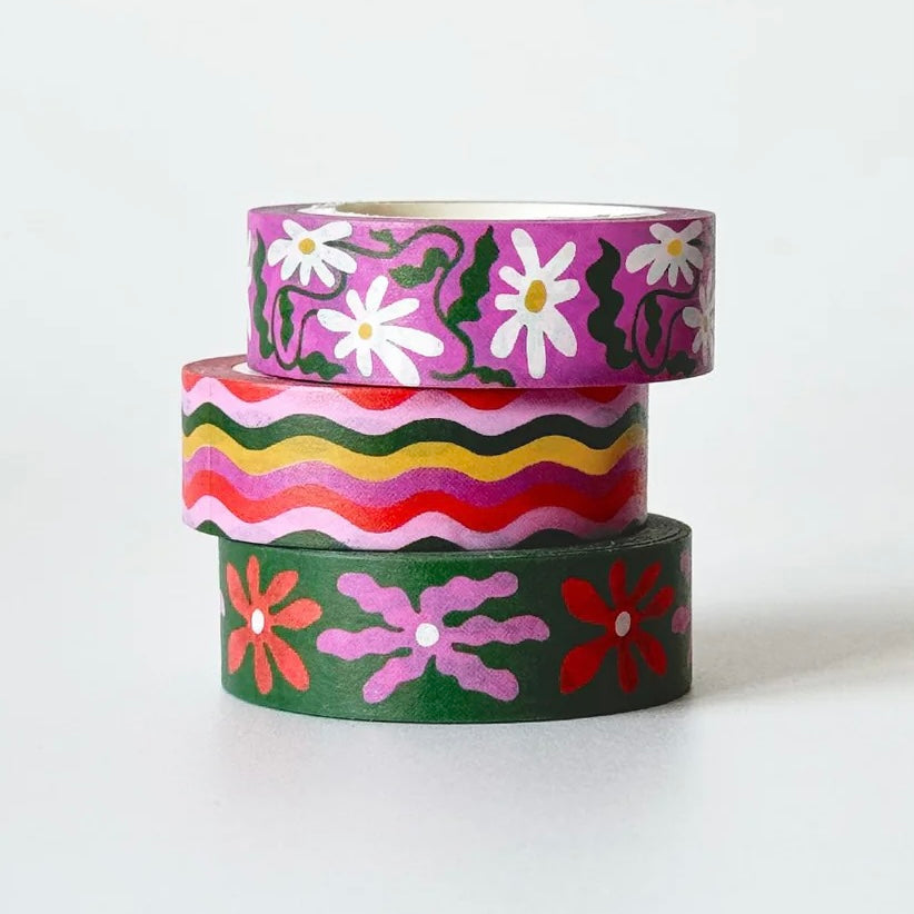 wavy daisy washi tape