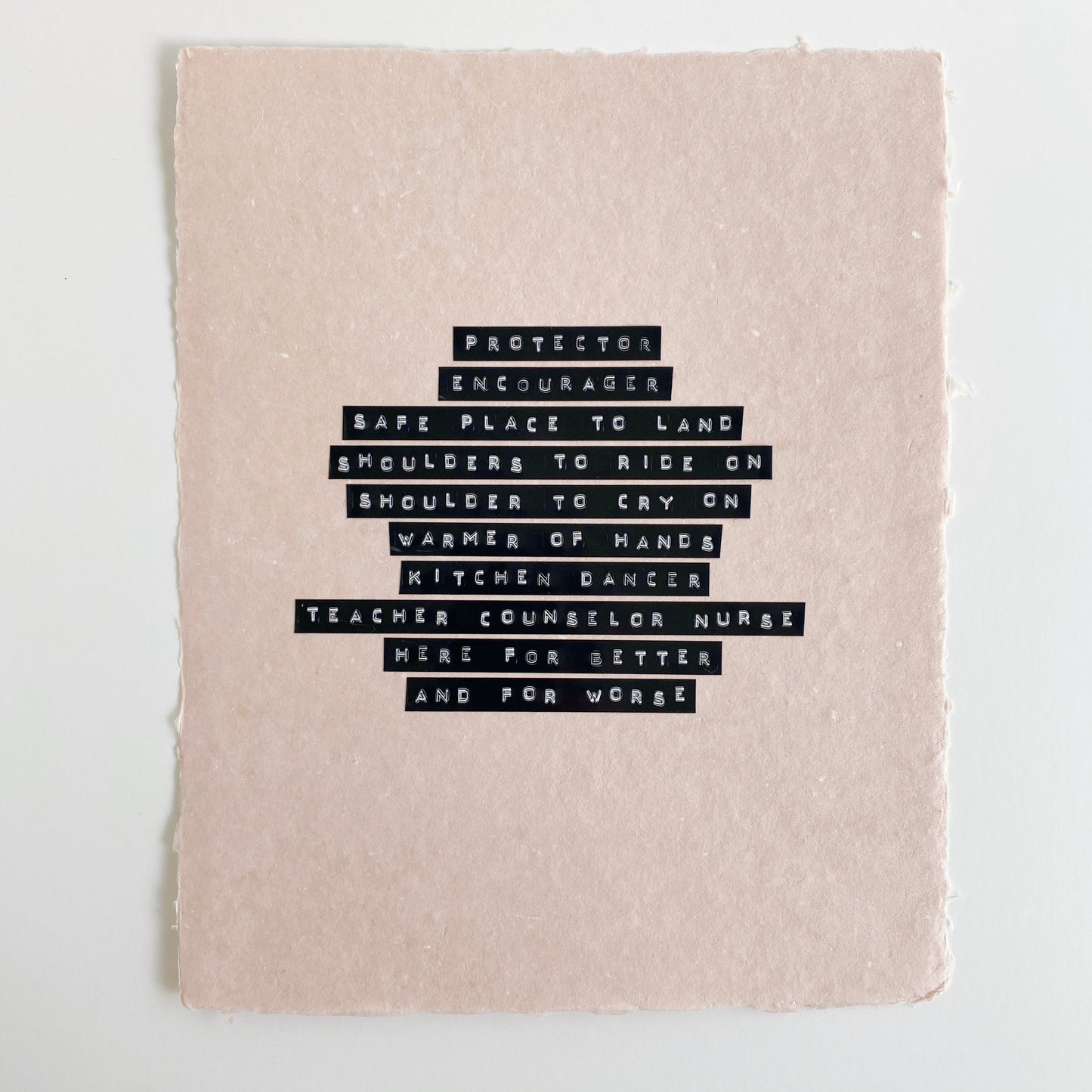 ‘mother' handmade paper print