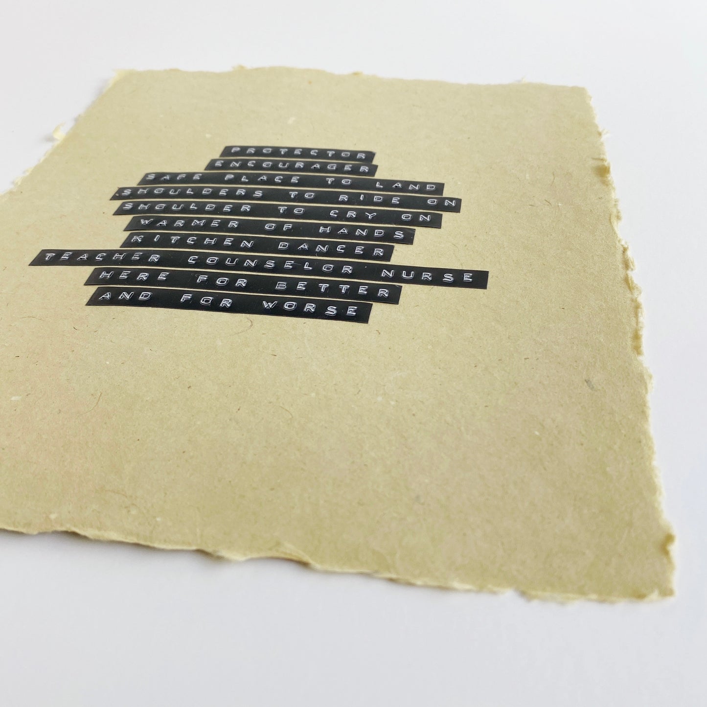 ‘mother' handmade paper print