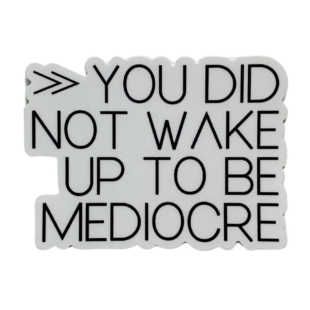 you did not wake up to be mediocre