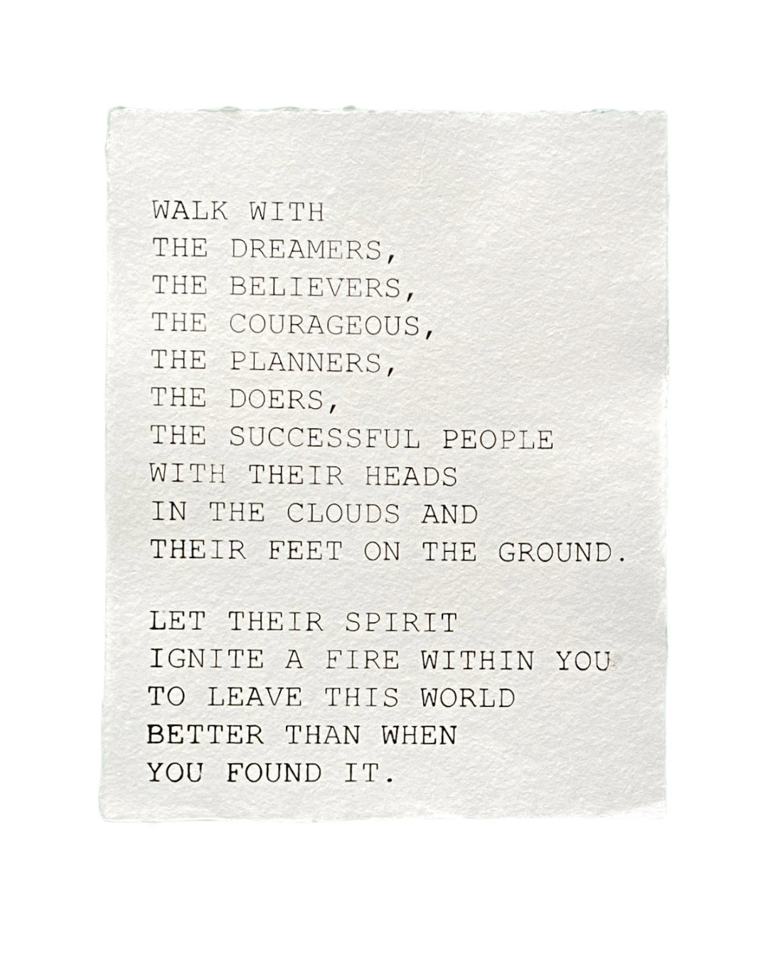 'walk with the dreamers' handmade paper print